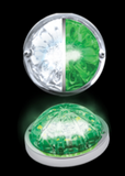 3.5" Low Profile Watermelon Hero LED Marker Light - White and Green Light/Clear Lens