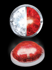 3.5" Low Profile Watermelon Hero LED Marker Light - White and Red Light / Clear Lens