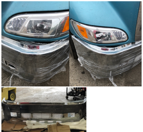 22” Chrome Bumper (PB 387 2002+) Aero, Air Vents, Fog And 9 Hidden Light Holes