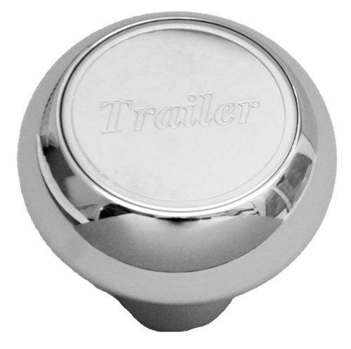 Trailer Large Chrome Screw-In Air Valve Control Knob with Stainless Steel Script Plate