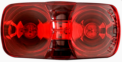 Red dual bulb marker/clearance light, clam