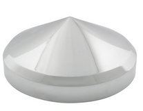 Rear Hub Caps in Cone Shape with 1.5" (H) Side Wall Chrome I.D. 8" Overall Height 3-1/2"