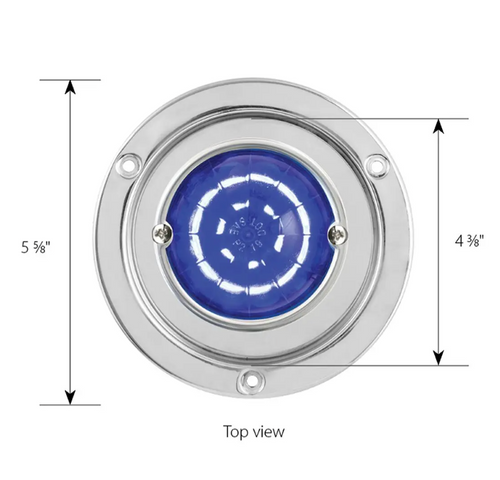 Classic Watermelon LED Light with Stainless Steel Flange Mount Bezel