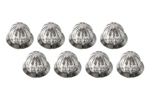 3/4" Mini Watermelon Hero LED Light - Amber Light / Clear Lens, 8 Pack
