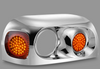 Kit Headlight Bezel Right/Left W/ 4 Lights Amber / Clear  Fits 1997-2004 Freightliner Century