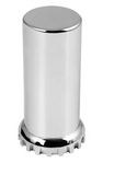 Lug Nut Cover Chrome Plastic Cylinder 3 1/2" with Lock Flange Screw-On ( EACH )