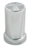 Lug Nut Cover Chrome Plastic Cylinder 3 1/4" Screw-On ( EACH )