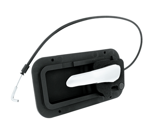 Chrome Interior Door Handle W/Cable & Base For Peterbilt 389 (2008-2023) And 386 387 (2006-2016) - Driver