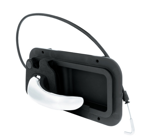 Chrome Interior Door Handle W/Cable & Base For Peterbilt 389 (2008-2023) And 386 387 (2006-2016) - Driver