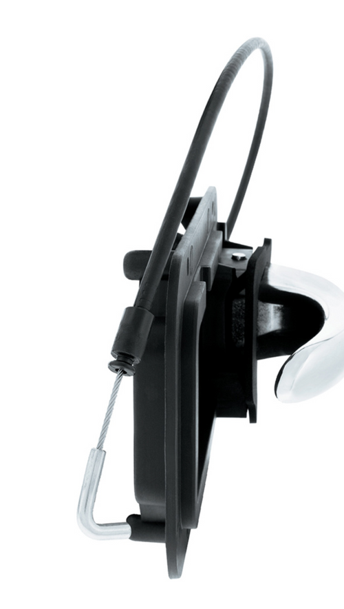 Chrome Interior Door Handle W/Cable & Base For Peterbilt 389 (2008-2023) And 386 387 (2006-2016) - Driver