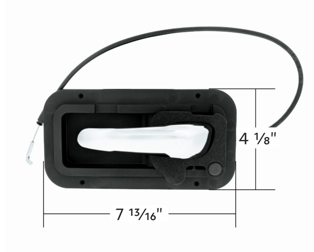 Chrome Interior Door Handle W/Cable & Base For Peterbilt 389 (2008-202