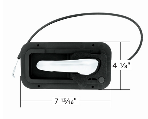 Chrome Interior Door Handle W/Cable & Base For Peterbilt 389 (2008-2023) And 386 387 (2006-2016) - Driver