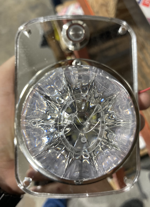 White/Red Clear Interior Watermelon Dome Light Plate Fits Kenworth T600,T660,W900,T800