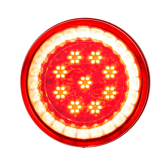33 LED 4" Round Lumos Light S-Series (Stop, Turn & Tail) - Red LED/Clear Lens