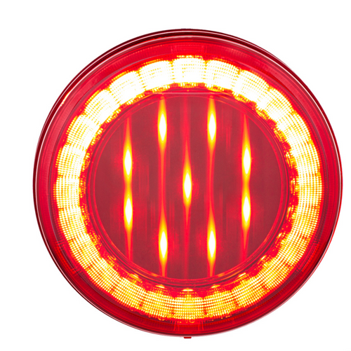 33 LED 4" Round Lumos Light X-Series (Stop, Turn & Tail) - Red LED/Red Lens