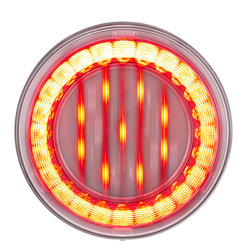 33 LED 4" Round Lumos Light X-Series (Stop, Turn & Tail) - Red LED/Clear Lens