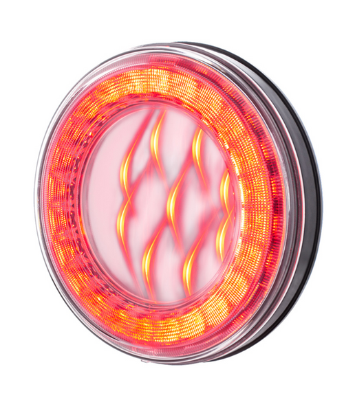 33 LED 4" Round Lumos Light X-Series (Stop, Turn & Tail) - Red LED/Clear Lens