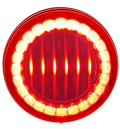 30 LED 4" Round Lumos Light I-Series (Stop, Turn & Tail) - Red LED/Red Lens