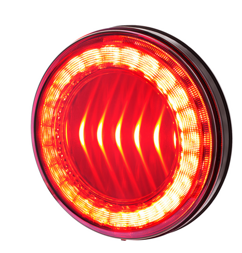 30 LED 4" Round Lumos Light I-Series (Stop, Turn & Tail) - Red LED/Red Lens