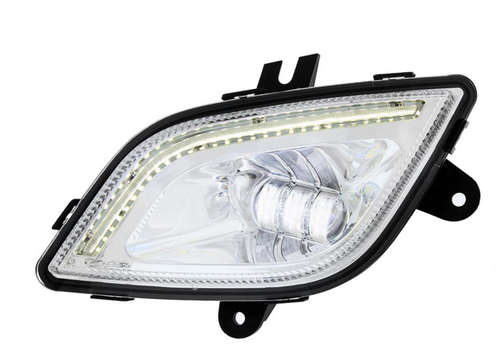 34 LED Chrome Fog Light With LED Light Bar For 2018-2024 Freightliner Cascadia - Driver