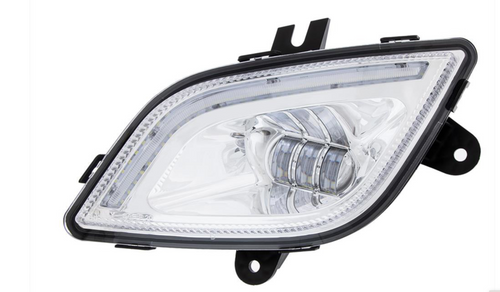 34 LED Chrome Fog Light With LED Light Bar For 2018-2024 Freightliner Cascadia - Driver