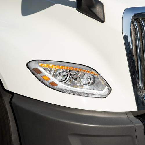 Chrome 86 LED Headlight For 2018-2024 International Prostar LT- Passenger