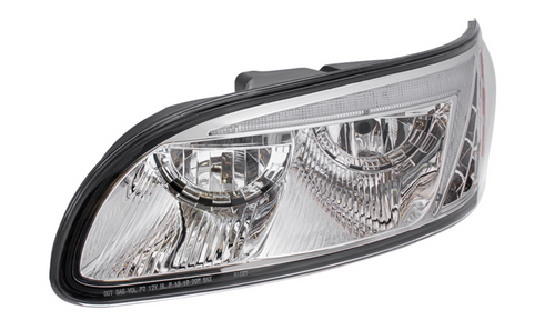 Chrome LED Headlight With RGB Position Light Bar For Peterbilt 386 (2005-2015) & 387 (1999-2010) - Driver