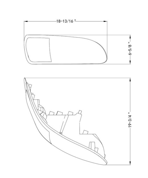 Chrome LED Headlight With RGB Position Light Bar For Peterbilt 386 (2005-2015) & 387 (1999-2010) - Passenger