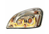 Chrome Projection Headlight W/Dual Function Amber LED Position Lights For 2008-17 FL Cascadia - Driver