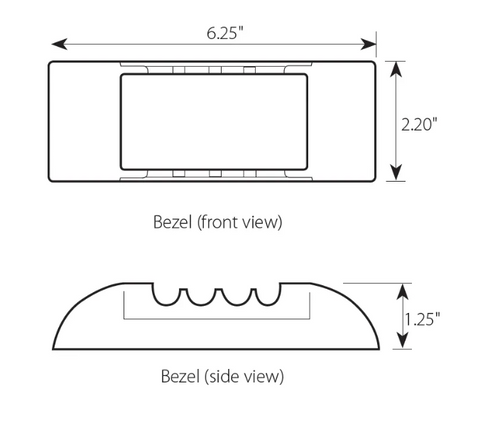 Chrome Plastic Bezel For Rectangular Led Lights