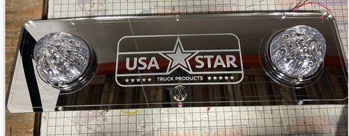 White/Red Interior Sleeper Dome Light Watermelon (2) Fits Peterbilt 378,379 1990-2004