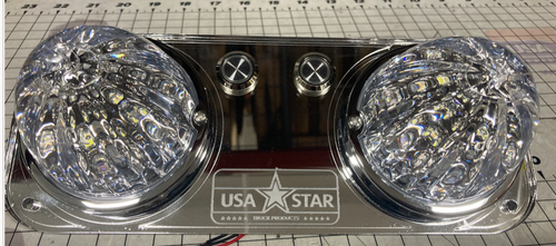 White/Red Interior Sleeper Dome Ligh Watermelon ( 2 ) Fits Peterbilt 378,379 1990-2004