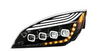 Black Quad-LED Headlight With LED DRL & Seq. Signal For 2018-2023 Freightliner Cascadia - Driver