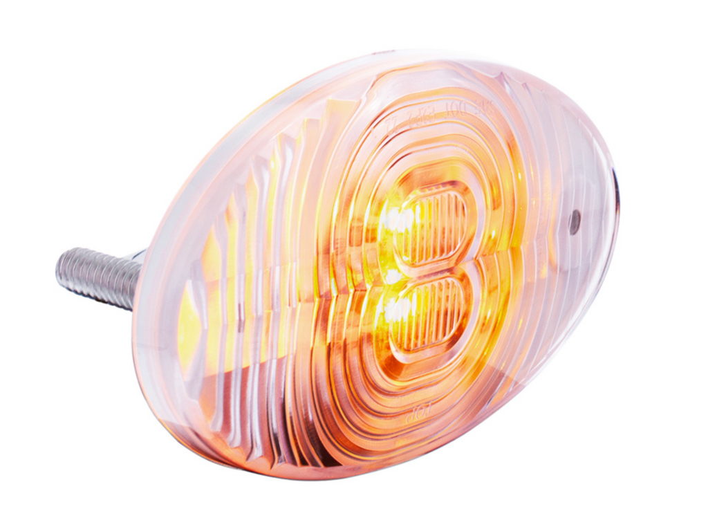 4 LED Fender Turn Signal Light For Freightliner M2-Amber LED/Clear Len ...