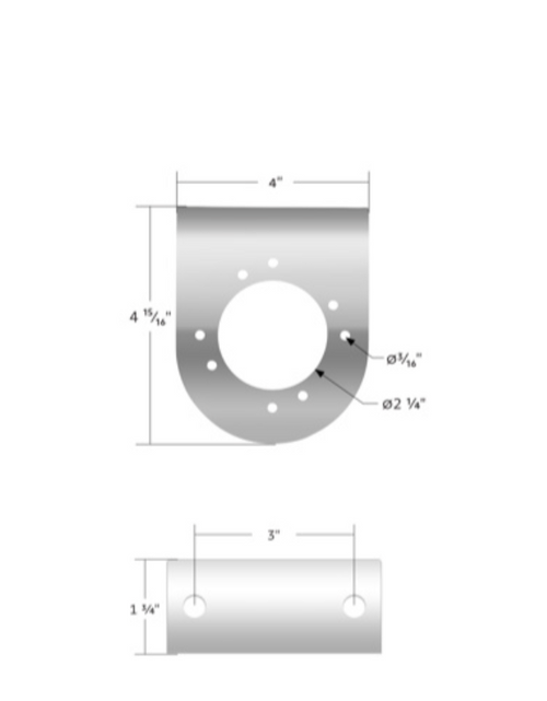 304 Stainless Steel Light Bracket For Single 3" Light