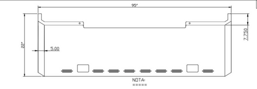 22" Chrome Bumper (Universal Fit) PB 379, W900, Classic, Wester Star (Long Side Double Bend Ends), Fog Light And 8 Hidden Light Holes