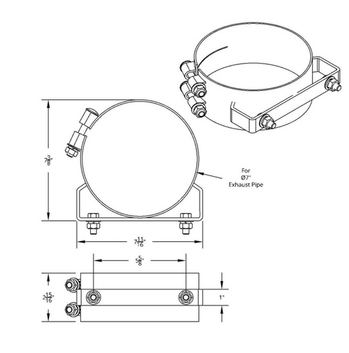 7" Stainless Wide Band Exhaust Clamp