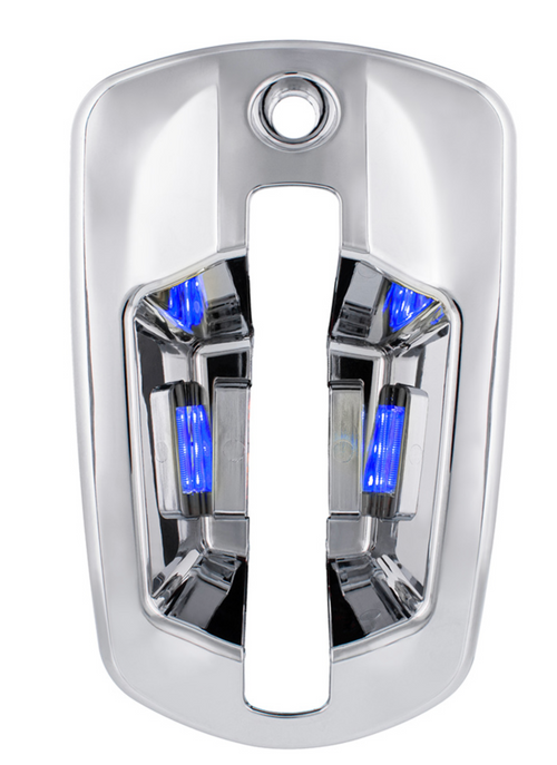 6 LED Chrome Door Handle Cover For 2018-2024 Freightliner Cascadia - Driver, Blue LED