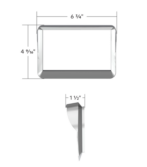 Chrome Plastic 7" Navigation Screen Bezel Fits 2012-2021 Peterbilt 579