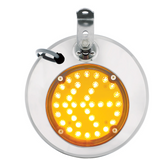 8-1/2" 430 Stainless Steel Convex Heated Mirror With LED - Driver