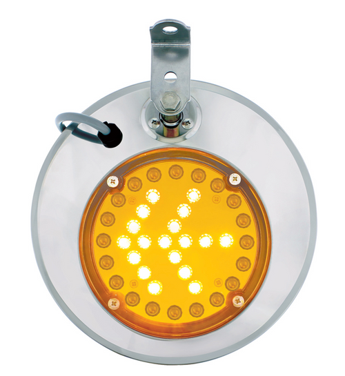 8-1/2" 430 Stainless Steel Convex Heated Mirror With LED - Driver