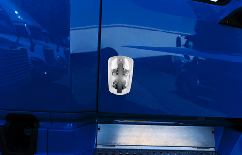 6 LED Chrome Door Handle Cover For 2018-2024 Freightliner Cascadia - Passenger, White LED