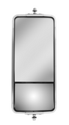 7" X 16" 430 Stainless Steel West Coast Style Mirror With Convex Lower Mirror - Non Heated