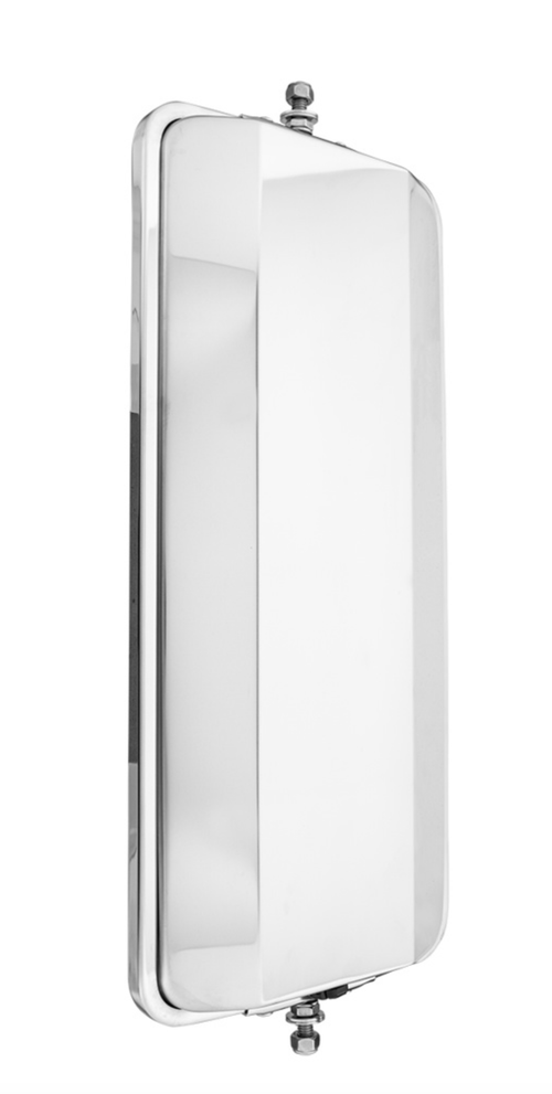 7" X 16" 430 Stainless Steel West Coast Style Mirror With Convex Lower Mirror - Non Heated
