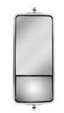 7" X 16" 430 Stainless Steel West Coast Style Mirror With Convex Lower Mirror - Heated