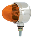 #1156 Watermelon Light Amber Single Face Chrome Die Cast Auxiliary Light with Glass Lens