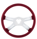 18" Vibrant Color 4 Spoke Steering Wheel - Candy Red