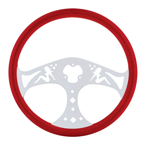 18" Color Lady Steering Wheel - Indigo Red