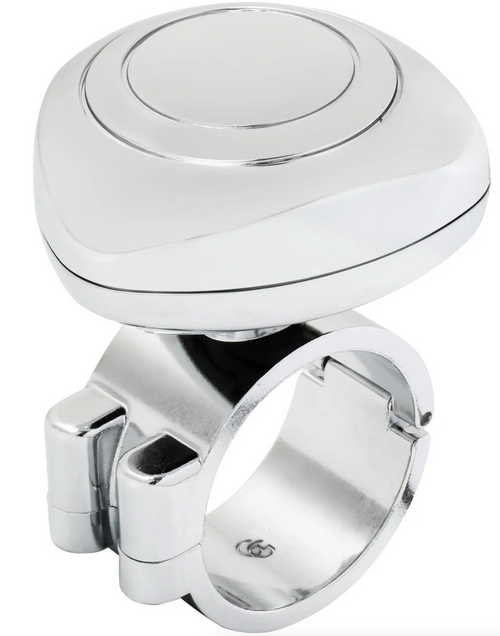 Chrome Steering Wheel Spinner Knob with Larger Diameter