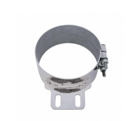 7" Stainless Butt Joint Exhaust clamp - Straight Bracket